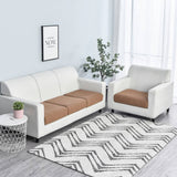 Housse assise de canape jacquard marron clair