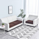 Housse assise de canape jacquard marron fonce