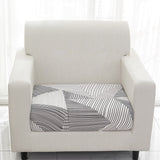 Housse assise de fauteuil blanc et gris