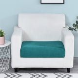 Housse assise de fauteuil jacquard bleu canard