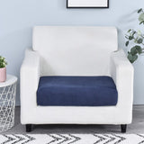 Housse assise de fauteuil jacquard bleu marine