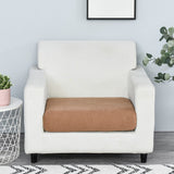 Housse assise de fauteuil jacquard marron clair