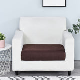 Housse assise de fauteuil jacquard marron fonce
