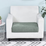 Housse assise de fauteuil jacquard vert de gris