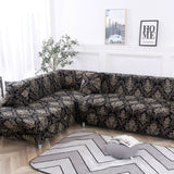 Housse canapé d'angle extensible baroque