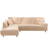 Housse de Canapé d'Angle Extensible Beige