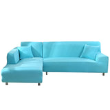 Housse de Canapé d'Angle Extensible Bleu Cyan