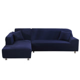 Housse de Canapé d'Angle Extensible Bleu Marine