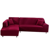 Housse de Canapé d'Angle Extensible Bordeaux