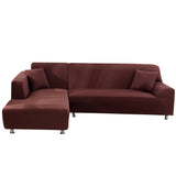 Housse de Canapé d'Angle Extensible Marron