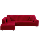 Housse de Canapé d'Angle Extensible Rouge