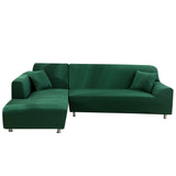 Housse de Canapé d'Angle Extensible Vert Foncé