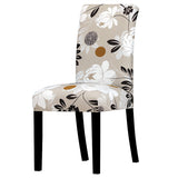 Housse de Chaise Extensible Fleurie Gris