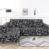 Housse de canape d'angle bi elastique noir
