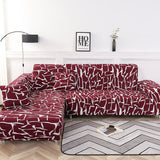Housse de canape d'angle bi elastique rouge