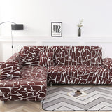 Housse de canape angle bi extensible marron