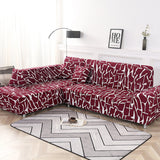 Housse de canape d'angle bi extensible rouge