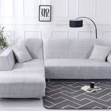 Housse de canape angle extensible gris clair