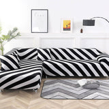 Housse de canape angle extensible zebre