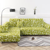 Housse de canape angle vert anis