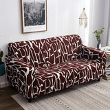 Housse de canape bi extensible marron vue de coté