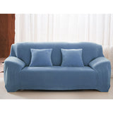 Housse de canape extensible velours bleu