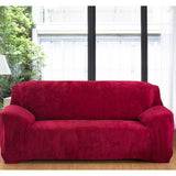 Housse de canape extensible velours bordeaux