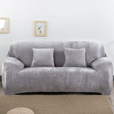 Housse de canape extensible velours gris
