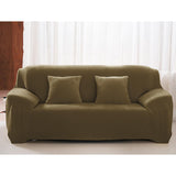 Housse de canape extensible velours kaki
