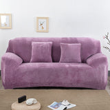 Housse de canape extensible velours mauve