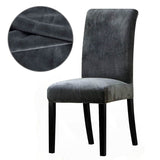 Housse de Chaise Extensible Velours Gris Anthracite