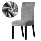 Housse de Chaise Extensible Velours Gris