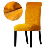 Housse de Chaise Extensible Velours Jaune moutarde