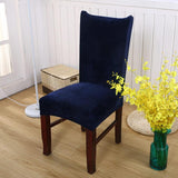 Housse de chaise velours bleu marine