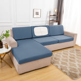 Housse de coussin d'assise de canape d'angle bleu gris