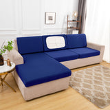 Housse de coussin d'assise de canape d'angle bleu