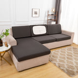 Housse de coussin d'assise de canape d'angle gris anthracite