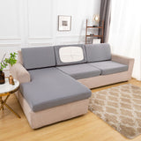 Housse de coussin d'assise de canape d'angle gris clair