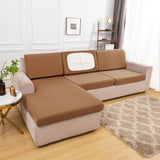 Housse de coussin d'assise de canape d'angle marron clair