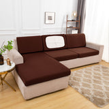 Housse de coussin d'assise de canape d'angle marron fonce