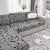 Housse de coussin d'assise de canape angle universelle gris