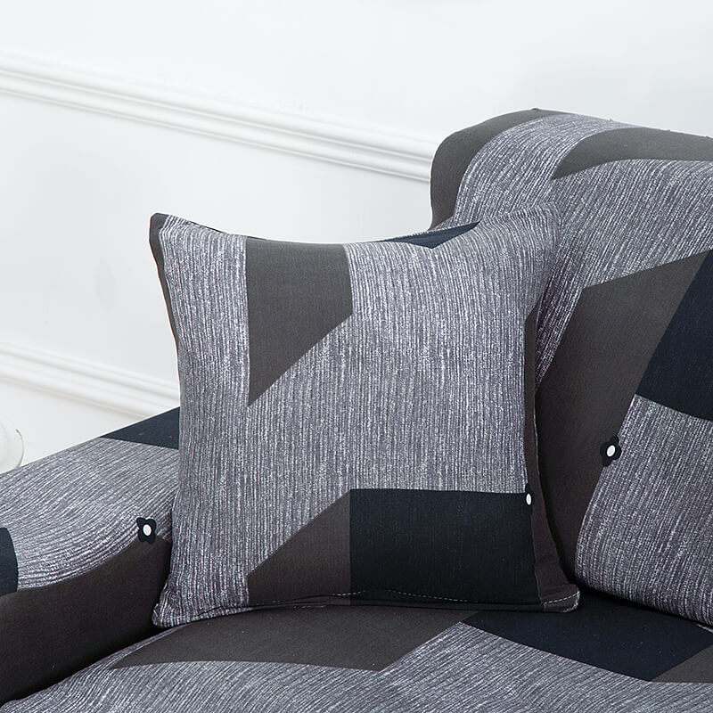 Housse De Canapé En Flanelle Lavable - 45x45 Cm, Antidérapante, Pour Canapé D'angle Ou Droit (1 à 4 Places), Noir - 4