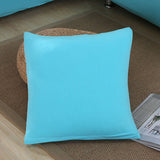 Housse de coussin pour canape angle bleu cyan