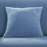 Housse de coussin en velours bleu pour canape