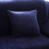 Housse de coussin en velours bleu marine pour canape