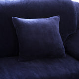 Housse de coussin velours bleu marine