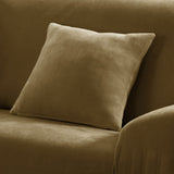 Housse de coussin velours extensible kaki