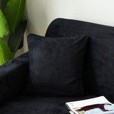 Housse de coussin velours extensible noir