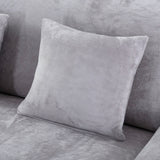 Housse de coussin en velours gris pour canape d'angle