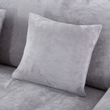 Housse de coussin en velours gris pour canape